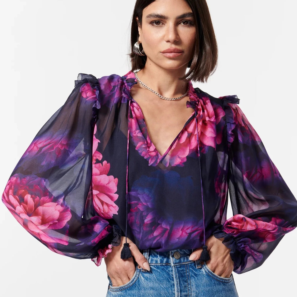 Sandy Blouse in Electric Floral from Cami NYC.