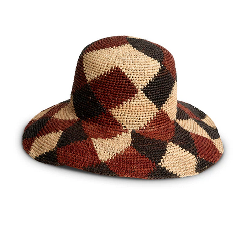 The Madrid Straw Hat in Multicolor Browns from Greenpacha womens straw hats hat beach hat