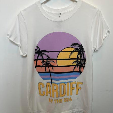 Cardiff by the Sea Tee Shirt | White + Purple