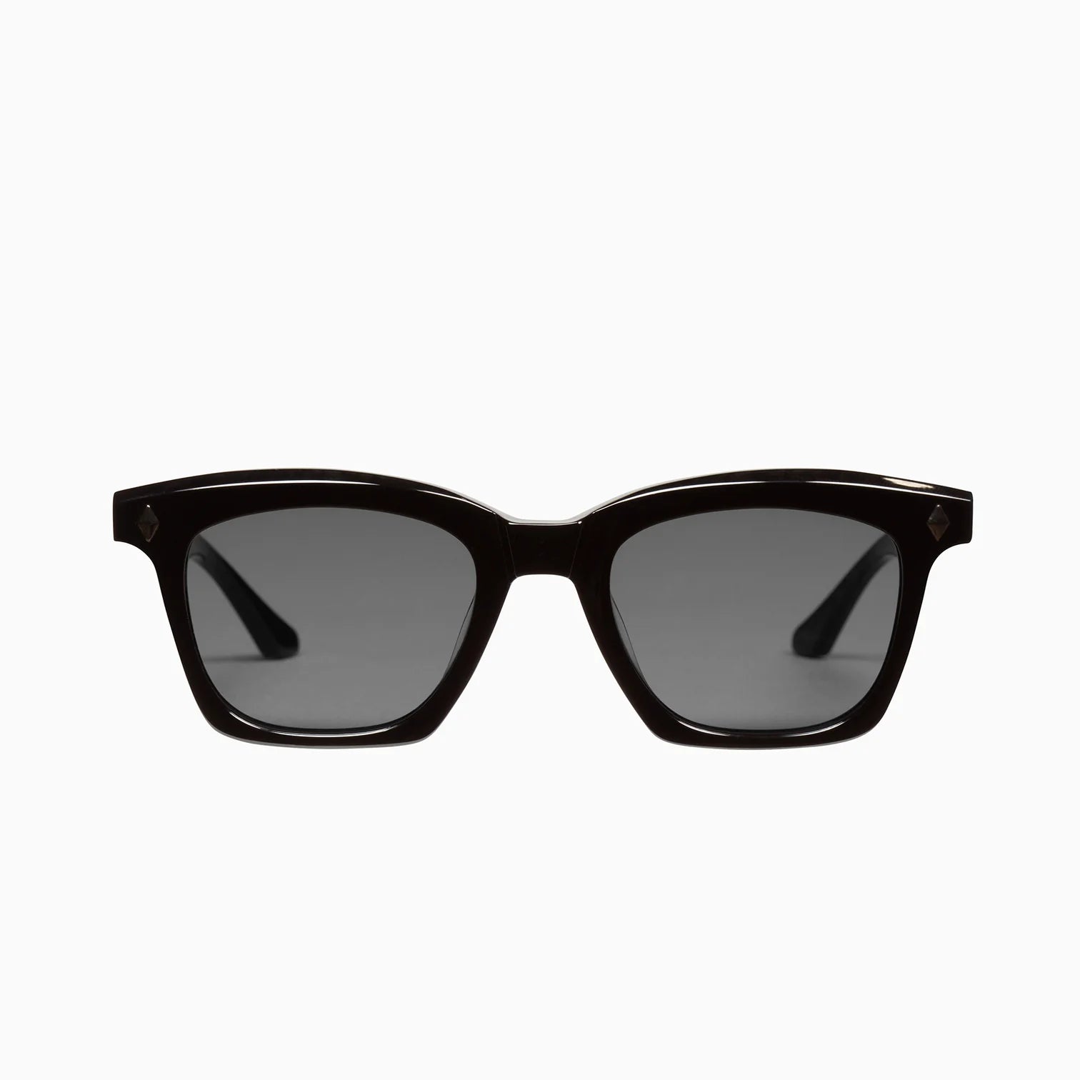 Hutch Sunglasses | Gloss Black with Silver Metal Trim + Black Lens
