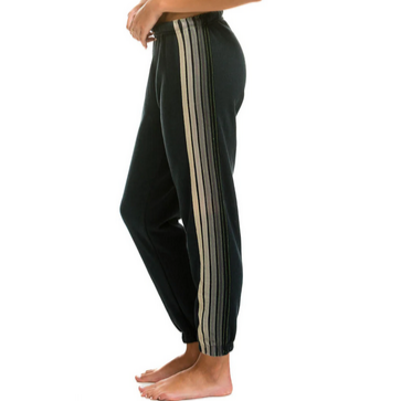 5 Stripe Sweatpants | Charcoal + Gray Stripe