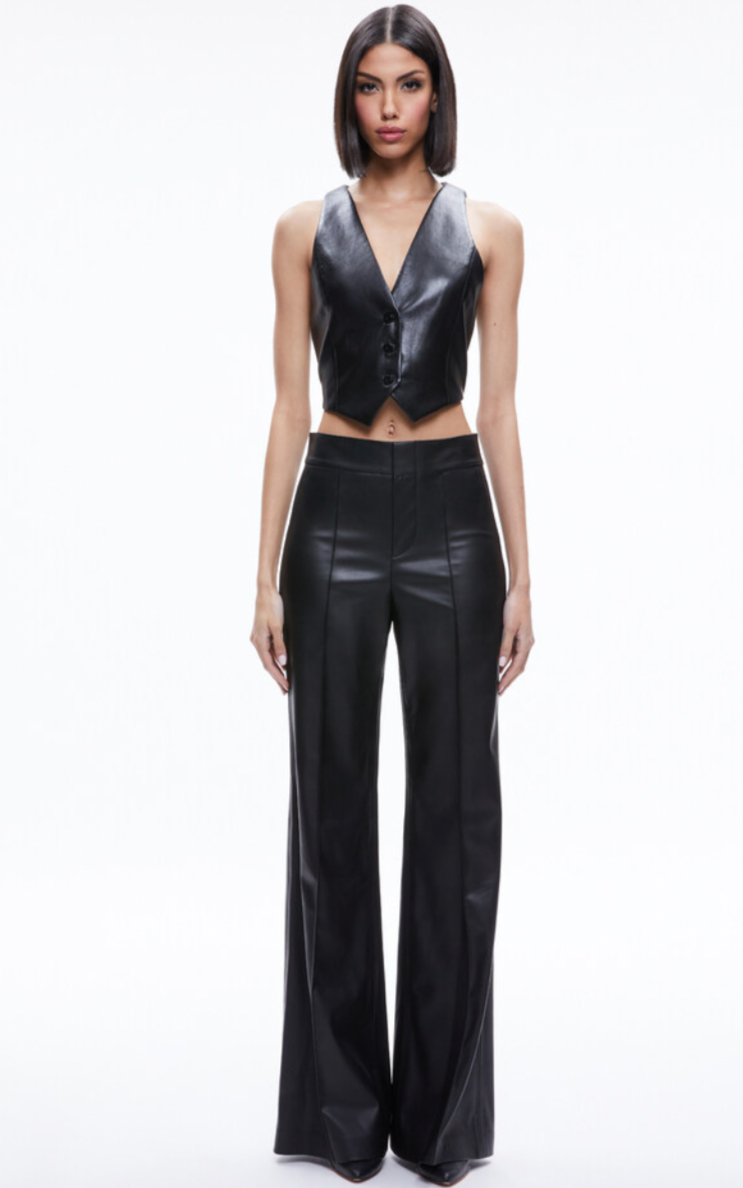 Donna Vegan Leather Vest | Black