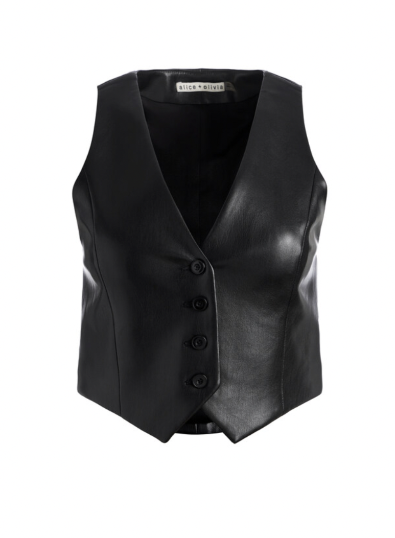 Donna Vegan Leather Vest | Black