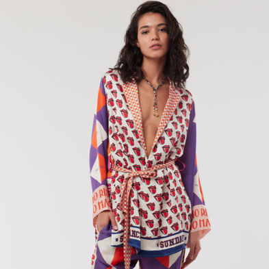 Lucia Kimono Belted Jacket | Retro