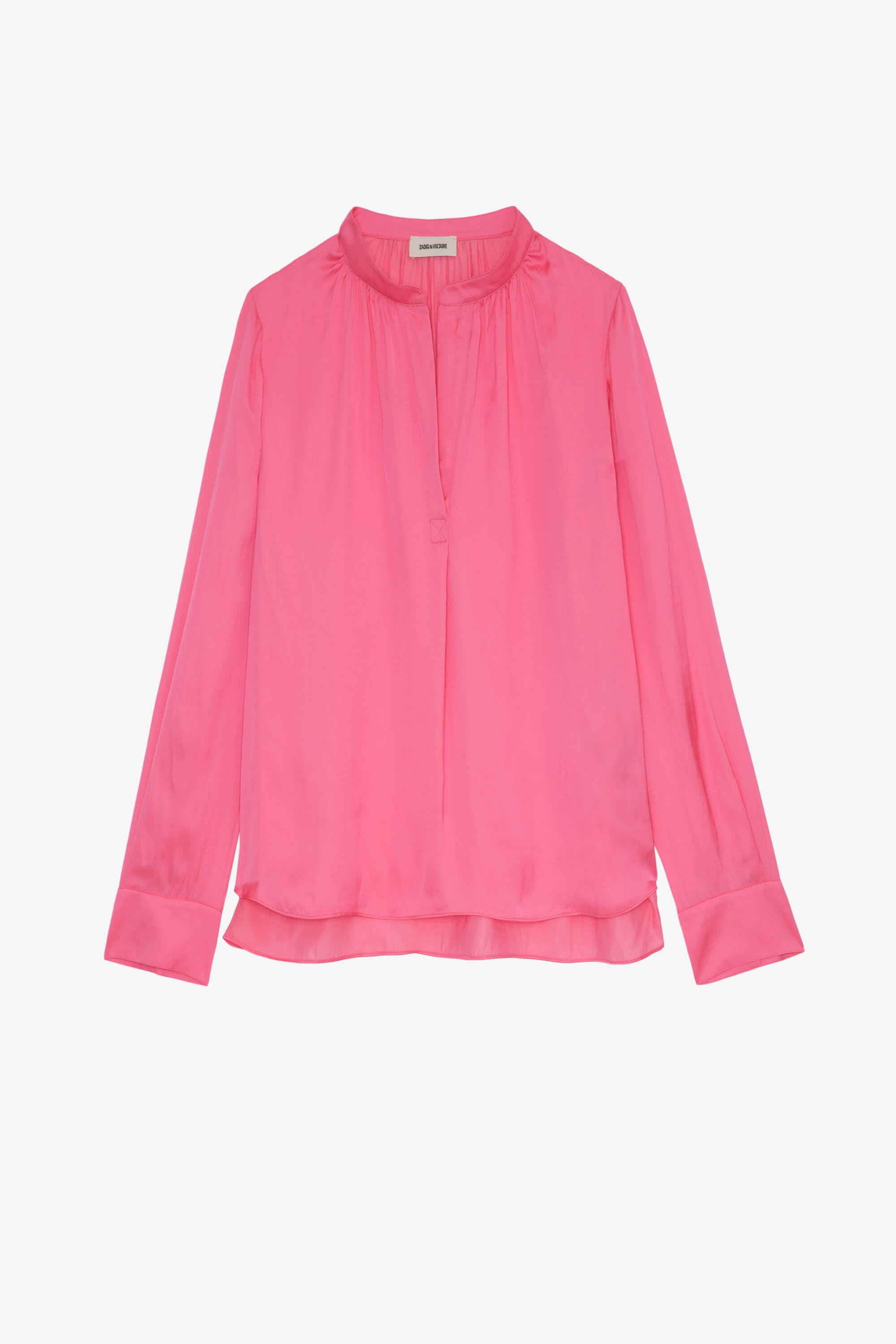 Tink Satin Long Sleeve Shirt | Rubber Pink