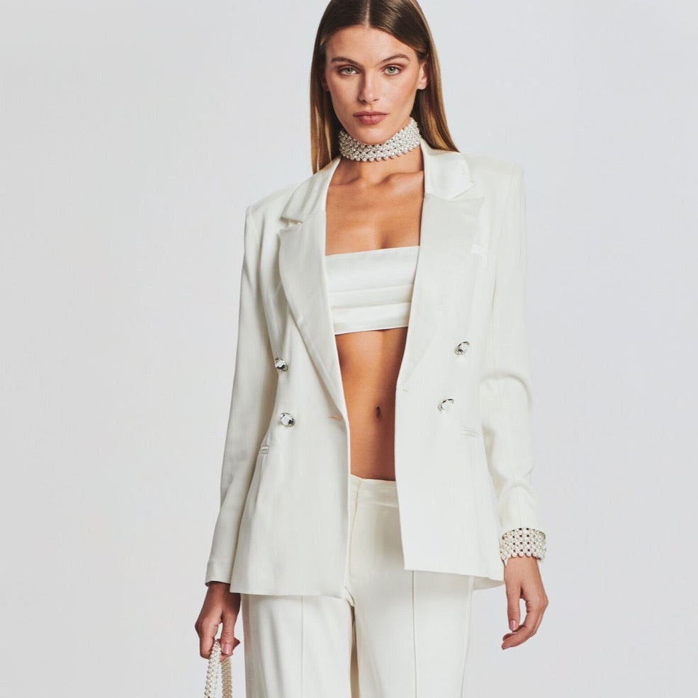Femme Blazer Jacket  in White from Retrofête