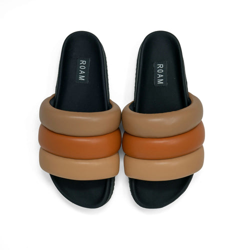 Puffy Sandals | Sunset Oranges Vegan Leather