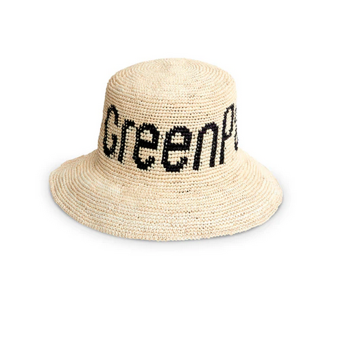 The Classic Greenpacha Logo Straw Hat in Natural from Greenpacha. beach hat straw hat womens beach hat