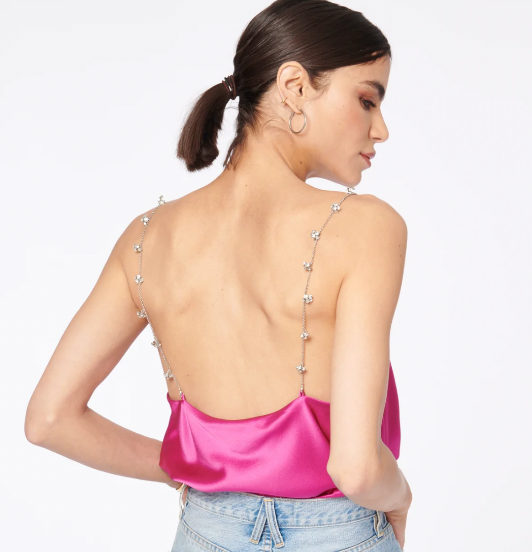 Busy Cami Crystal Chain Strap Top | Magnolia