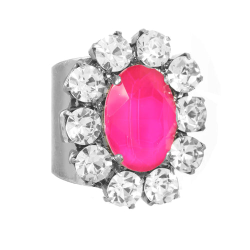 Edith Oval Ring | Electric Pink