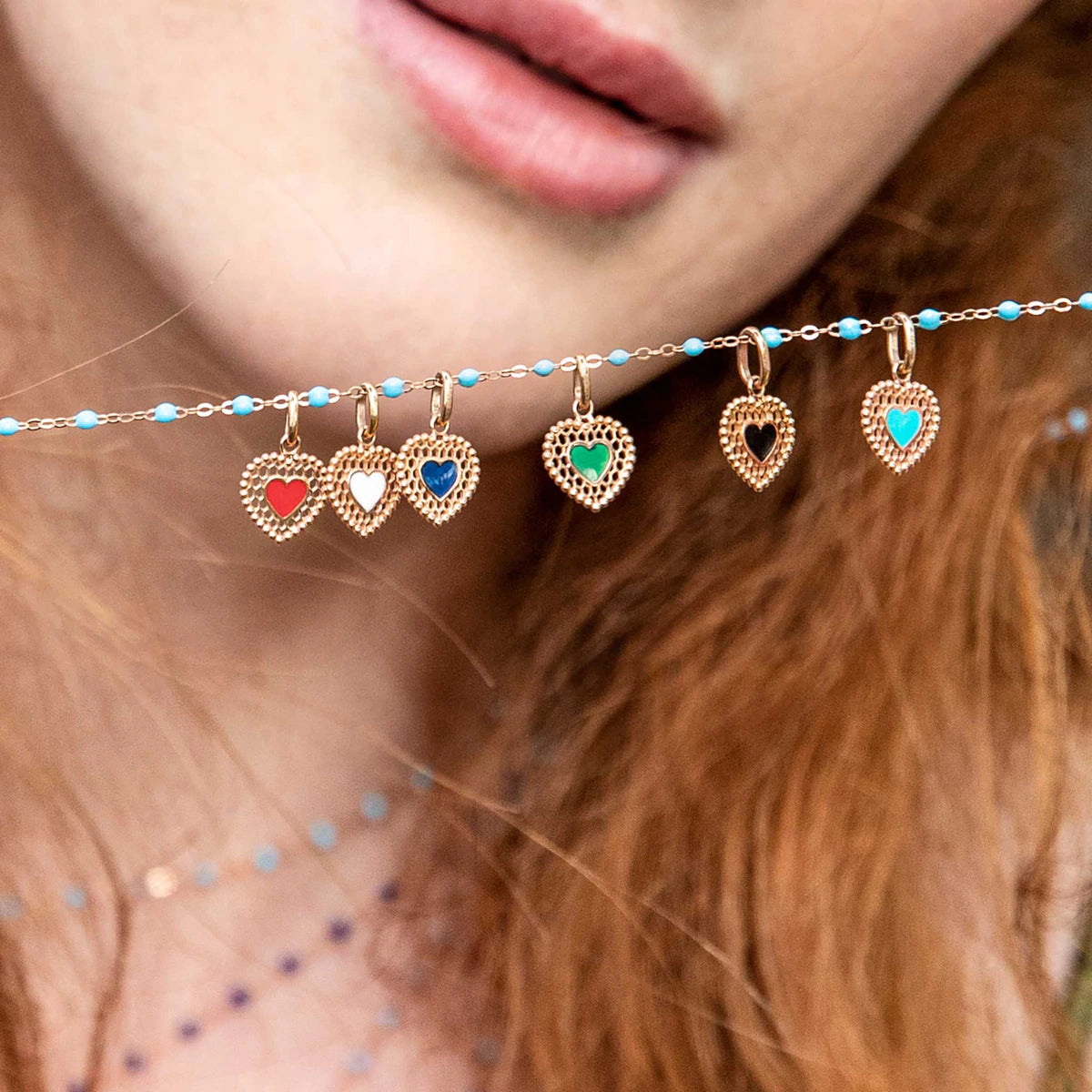 Gigi Clozeau Lace Heart Pendant | Turquoise