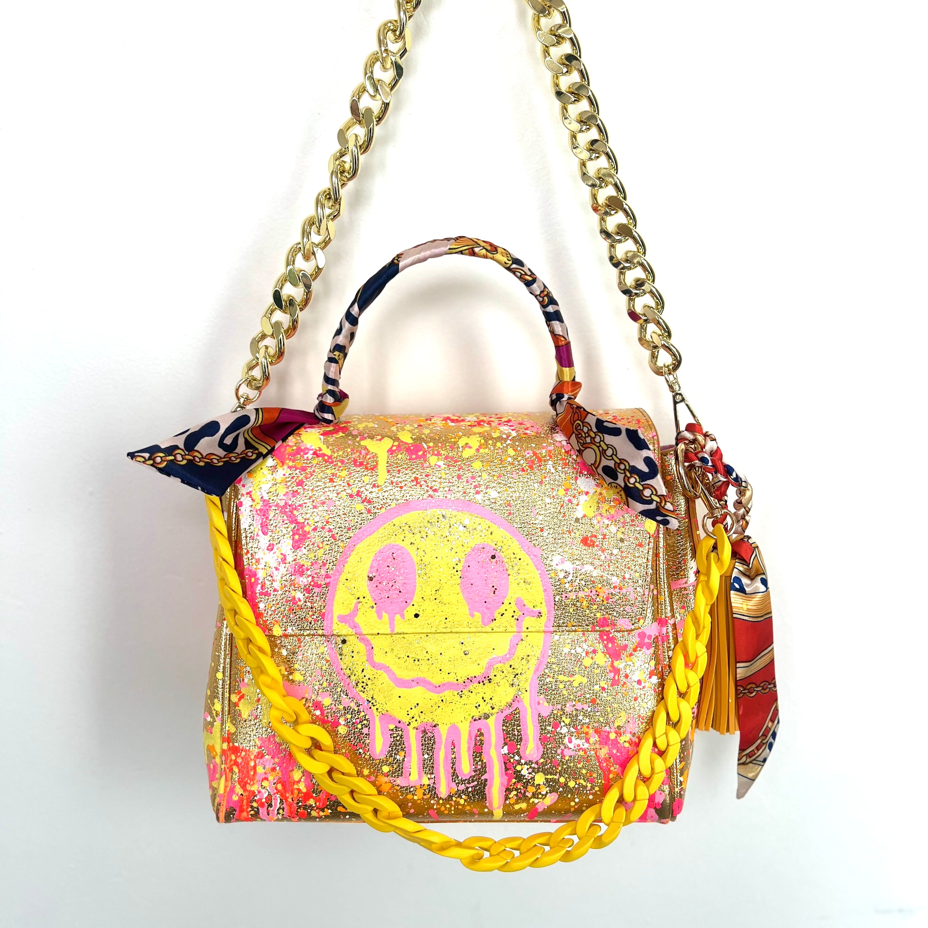 Gold Happy Face Vicky Bag