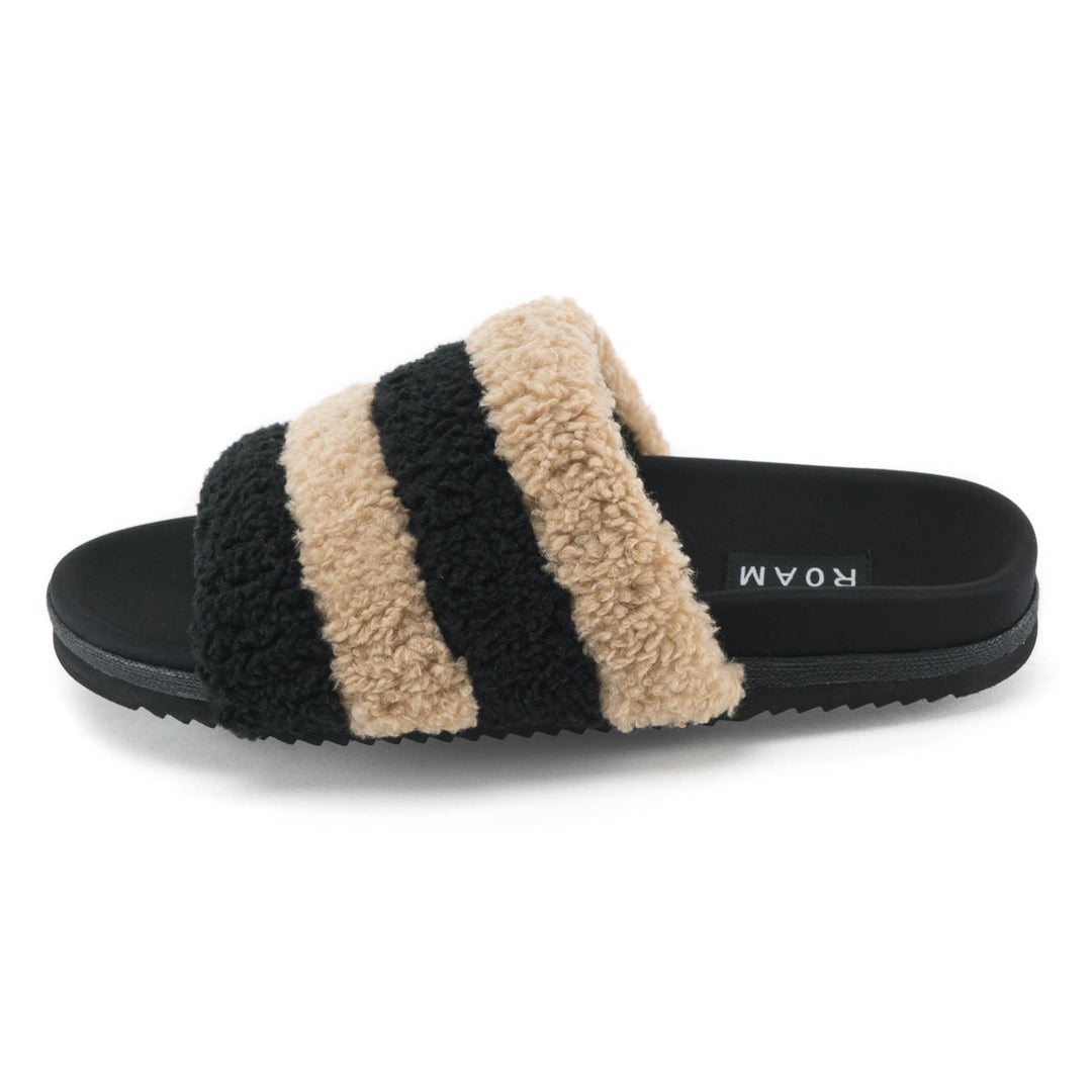 Prism Faux Shearling Slippers | Beige and Black